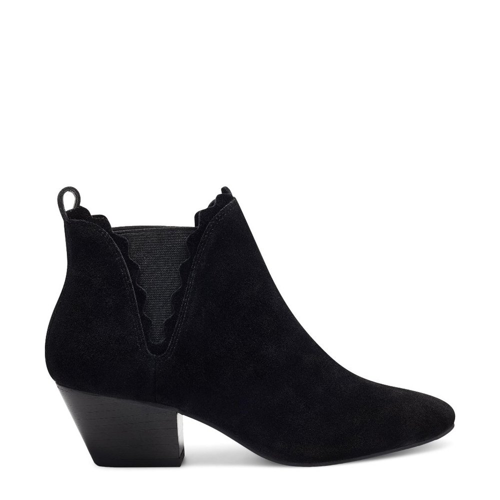 NEW Sole Society Women Candrah Black Scalloped Beatle Chelsea V Gore Side Panel - Picture 2 of 6